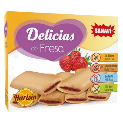Delicias Barritas Rellenas con Fresa Harisin 150 gr | Sanavi - Dietetica Ferrer