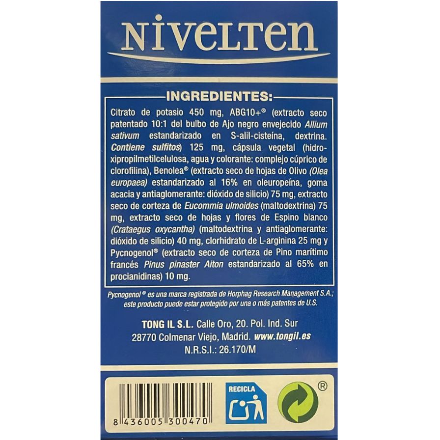 Nivelten 40 Capsulas | Tongil - Dietetica Ferrer