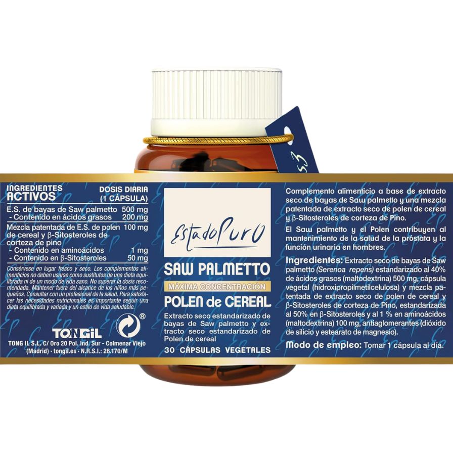 Estado Puro Saw Palmetto 30 Capsulas | Tongil - Dietetica Ferrer