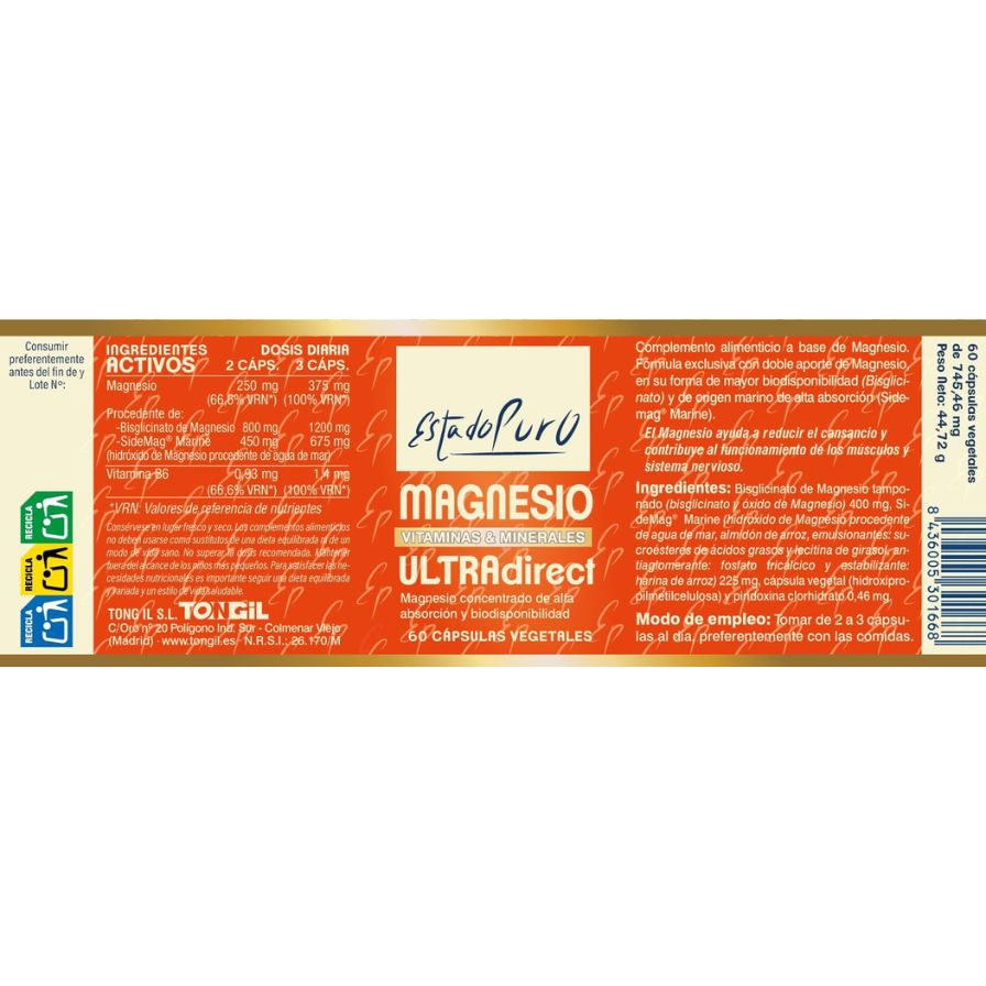 Estado Puro Magnesio Ultradirect 60 Capsulas | Tongil - Dietetica Ferrer