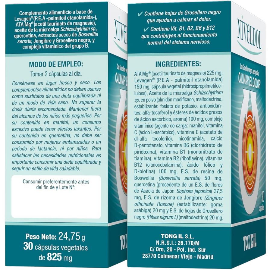 Niveldol 30 cápsulas | Tongil - Dietetica Ferrer