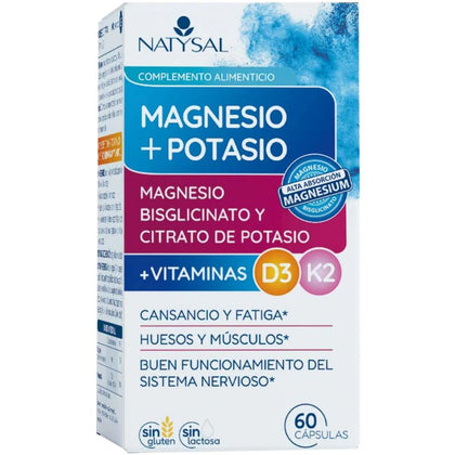 Magnesio + Potasio + D3 + K2 60 Cápsulas | Natysal - Dietetica Ferrer