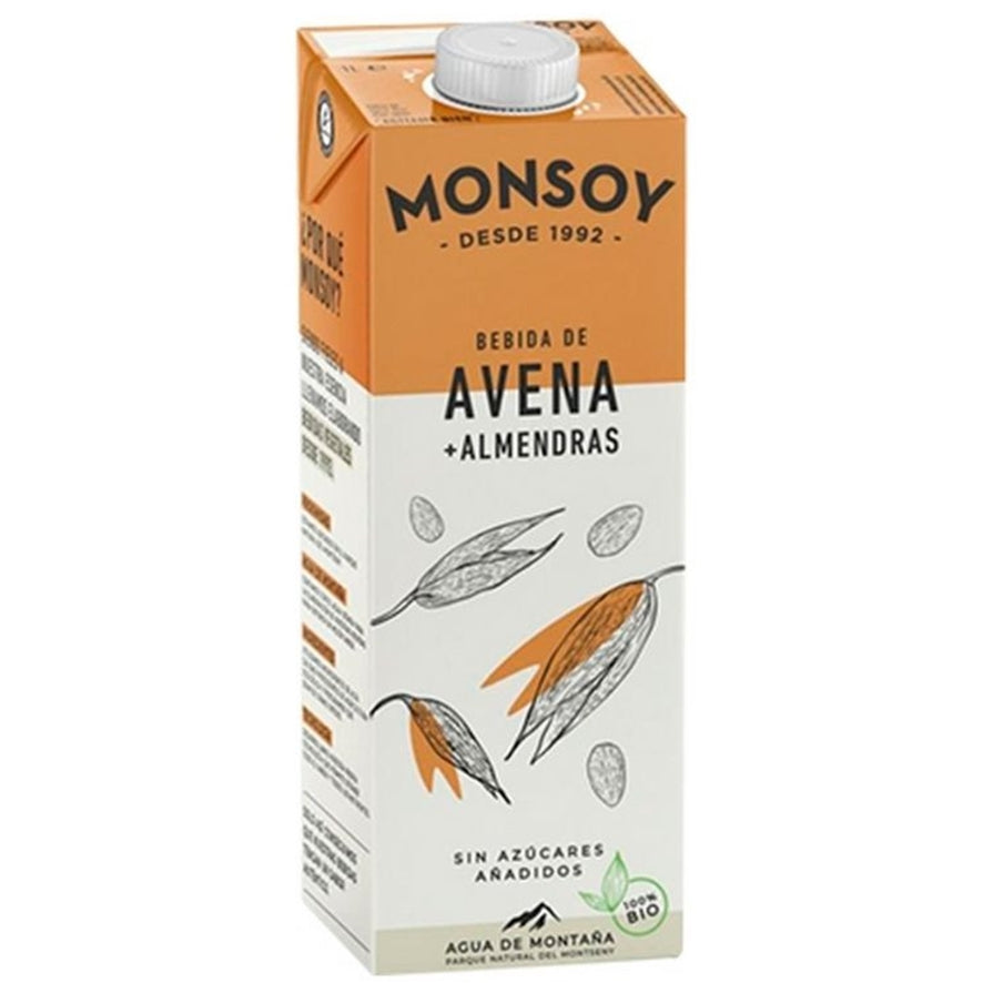 Bebida de Avena + Almendras Bio 1 Litro Pack de 6 | Monsoy - Dietetica Ferrer