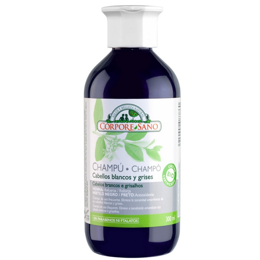 Champu Henna Indigo Cabellos Blancos Grises 300 ml | Corpore Sano