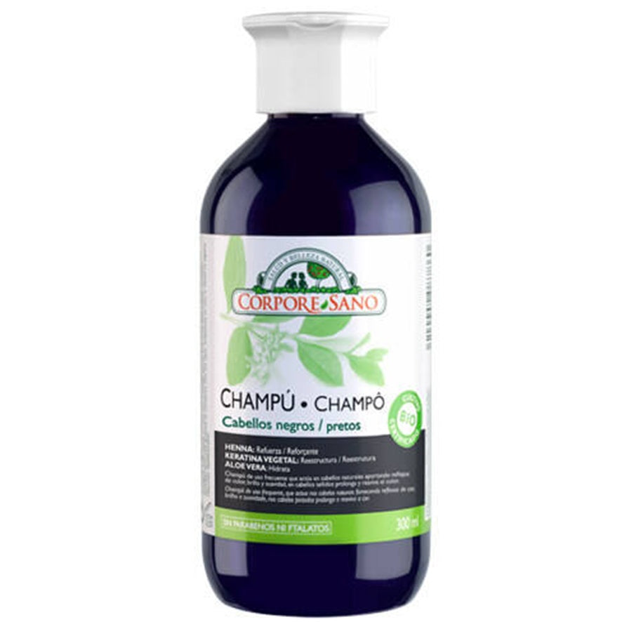 Champu Henna Palo Campeche Cabellos Negros 300 ml | Corpore Sano - Dietetica Ferrer