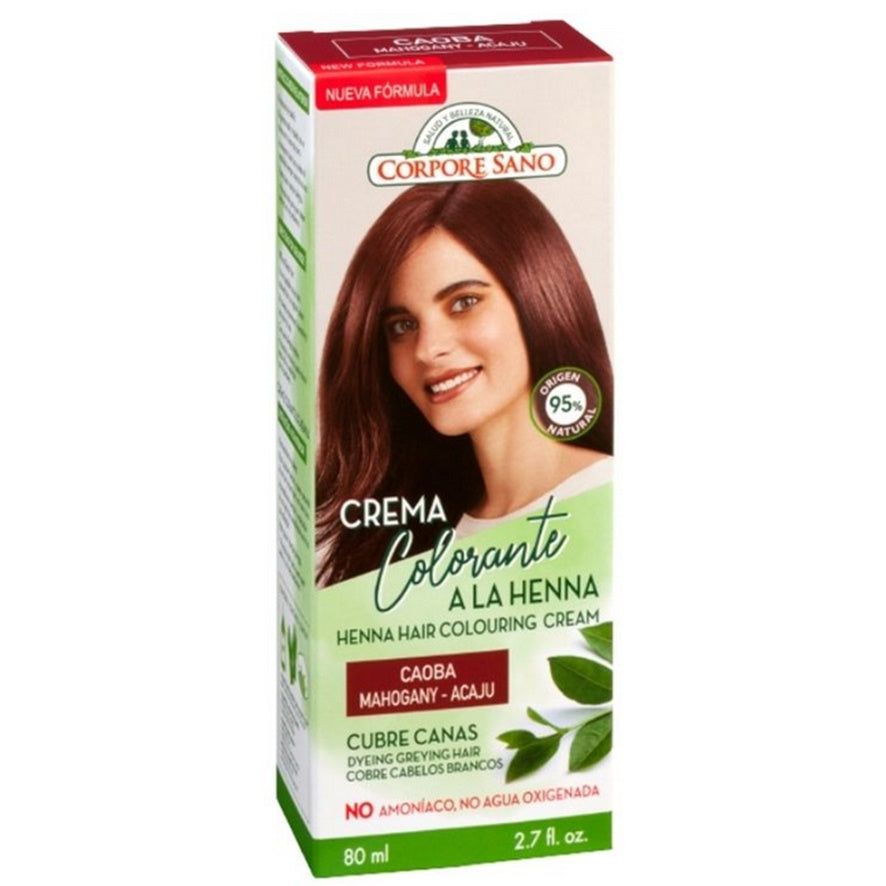 Crema Colorante Henna Caoba 80 ml | Corpore Sano - Dietetica Ferrer