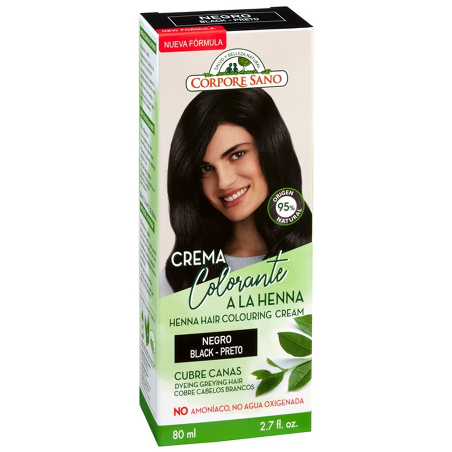 Crema Colorante Henna Negro 80 ml | Corpore Sano - Dietetica Ferrer