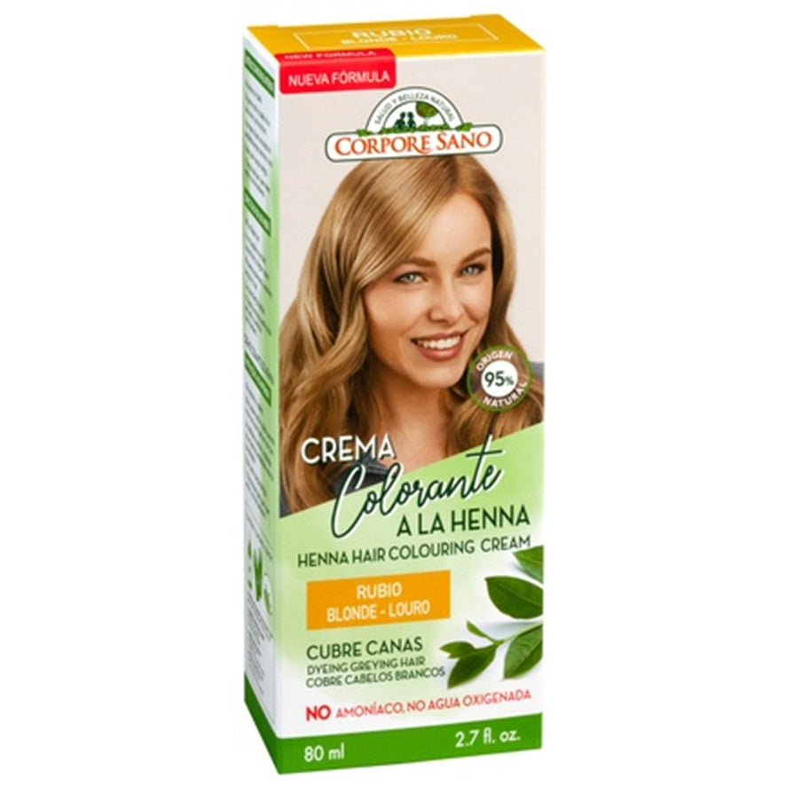 Crema Colorante Henna Rubio 80 ml | Corpore Sano - Dietetica Ferrer