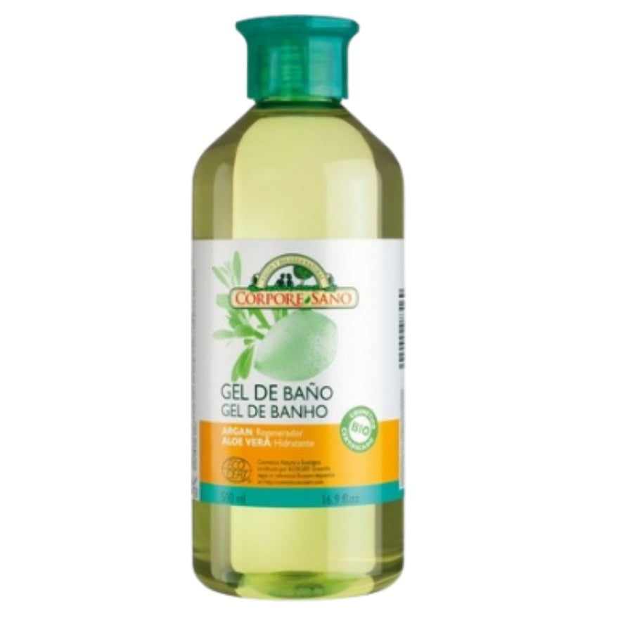 Gel de Banho de Argão e Aloé Orgânico 500 ml | corpo saudável