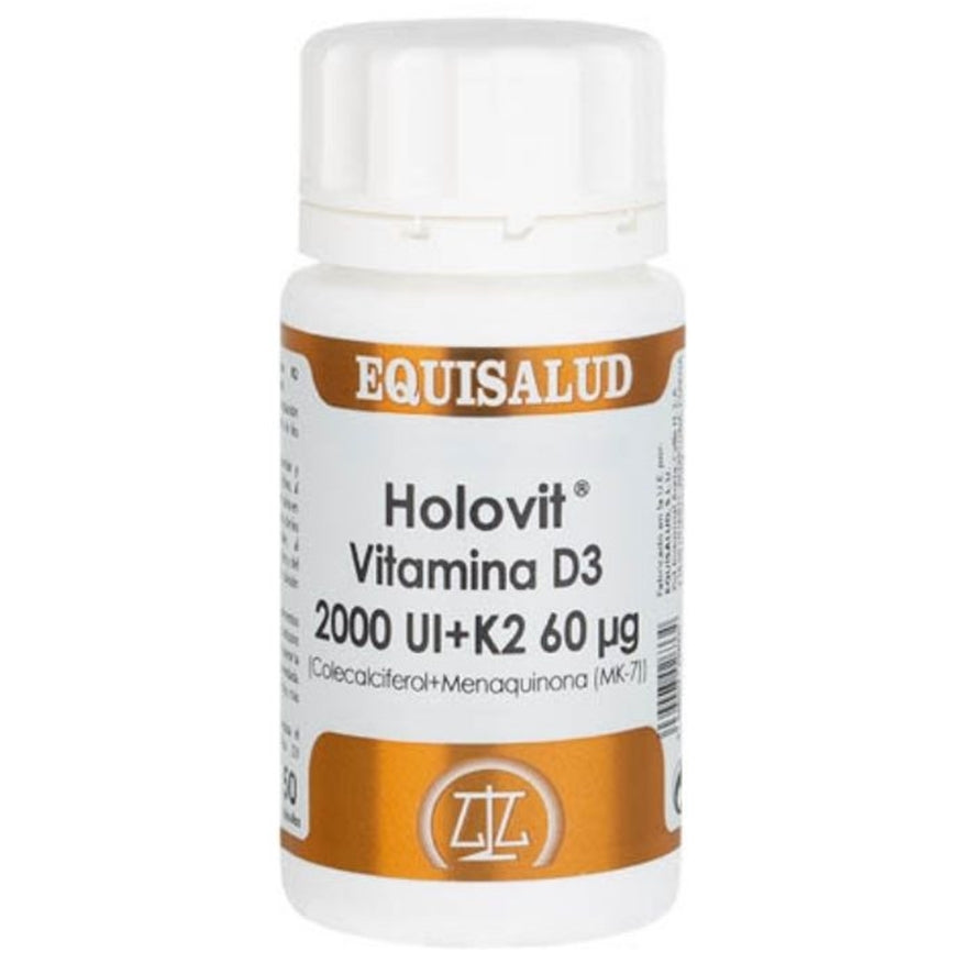 Holovit Vitamina D3 2.000 Ui + K2 60 µg (Colecalciferol + Menaquinona (Mk-7)) | Equisalud - Dietetica Ferrer