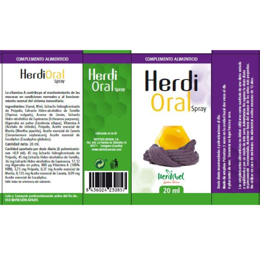 Herdioral Elixir Bucal 20 ml | Herdibel - Dietetica Ferrer