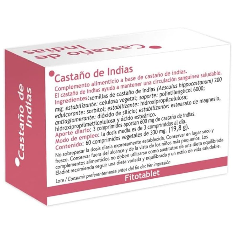 Castaño de Indias Fitotablet 60 Comprimidos | Eladiet - Dietetica Ferrer