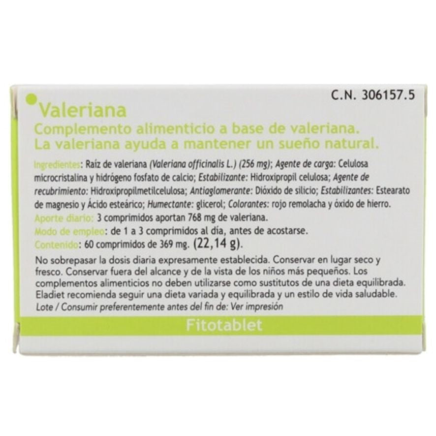Valeriana Fitotablet 60 comprimidos | Eladiet - Dietetica Ferrer