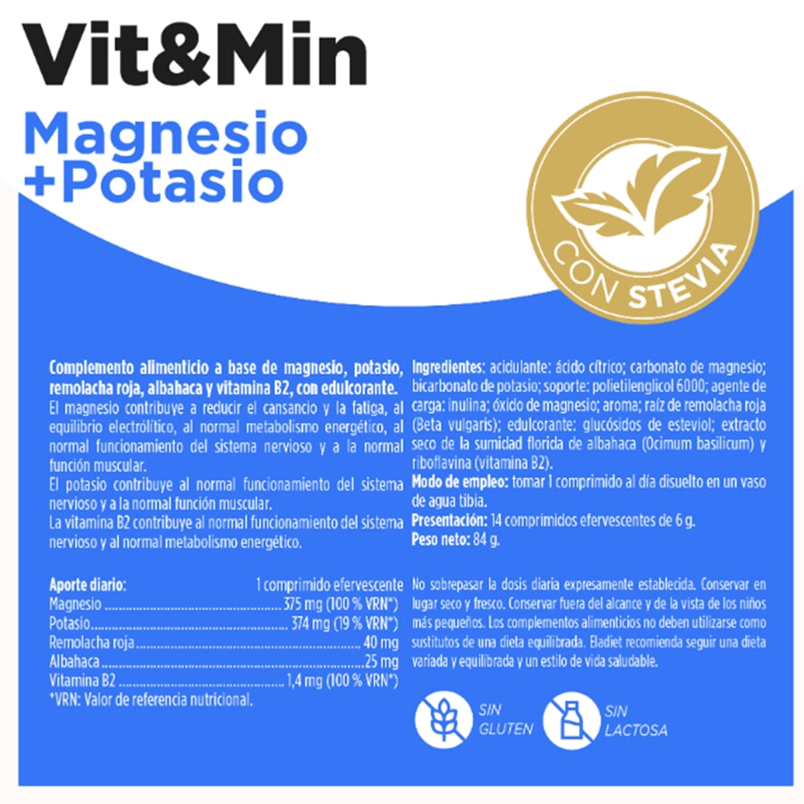 Vit&Min Magnesio Potasio 14 Comprimidos | Eladiet
