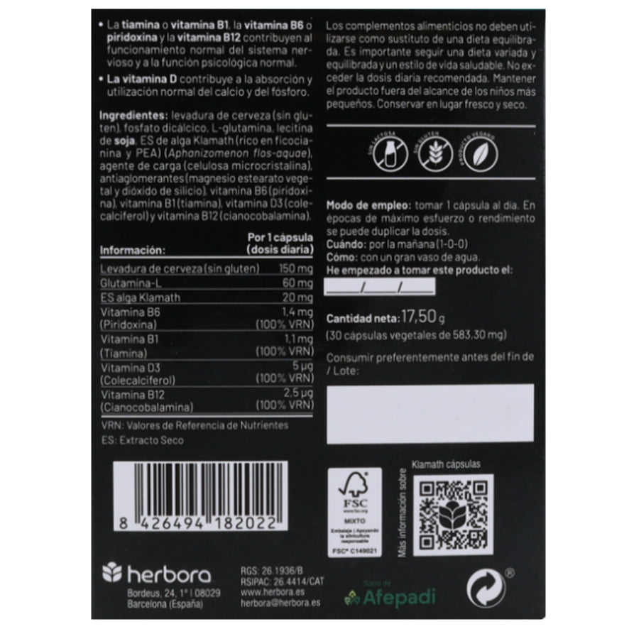 Neuroaten Klamath 30 Capsulas | Herbora - Dietetica Ferrer