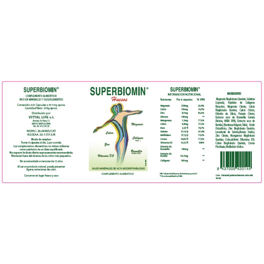 Superbiomin 425 Capsulas - Dietetica Ferrer