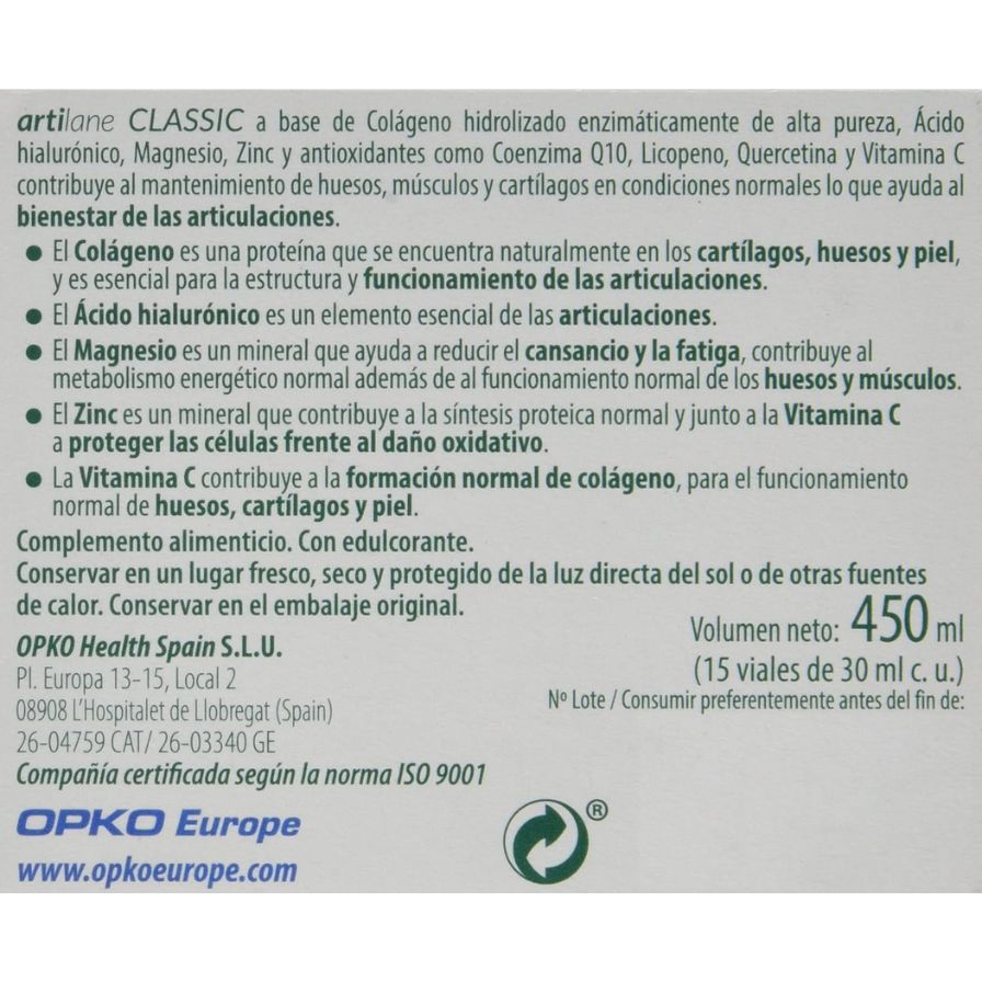 Artilane Classic 15 Viales | Pharmadiet - Dietetica Ferrer