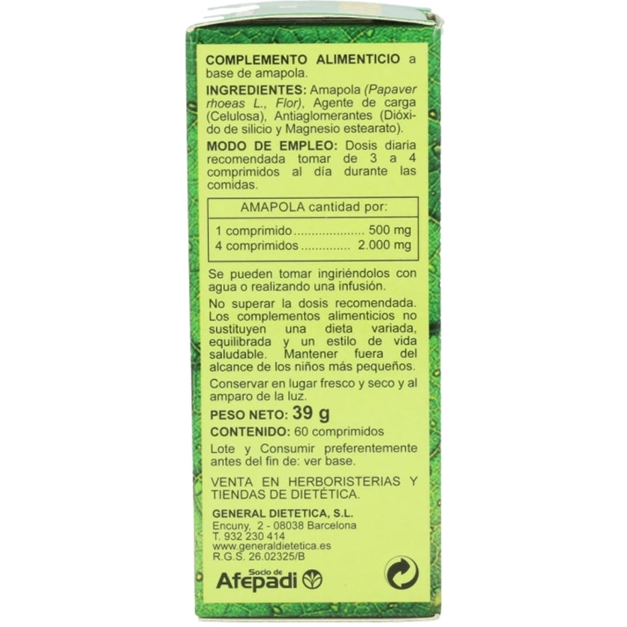 Amapola 60 Comprimidos | Integralia - Dietetica Ferrer