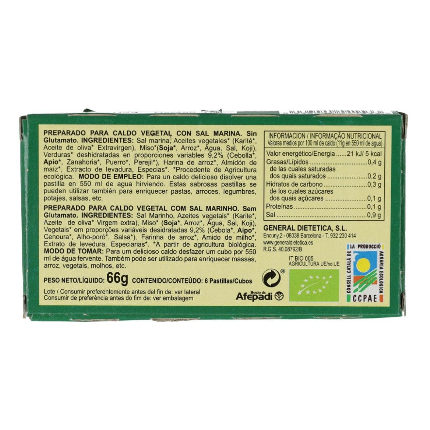 Caldo Vegetal con Sal Marina 110 gr | Integralia - Dietetica Ferrer