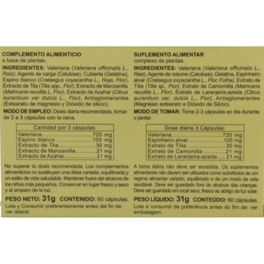 Valeriana Plus 60 Capsulas | Integralia - Dietetica Ferrer