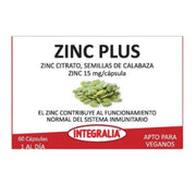 Zinc Plus 60 Cápsulas | Integralia