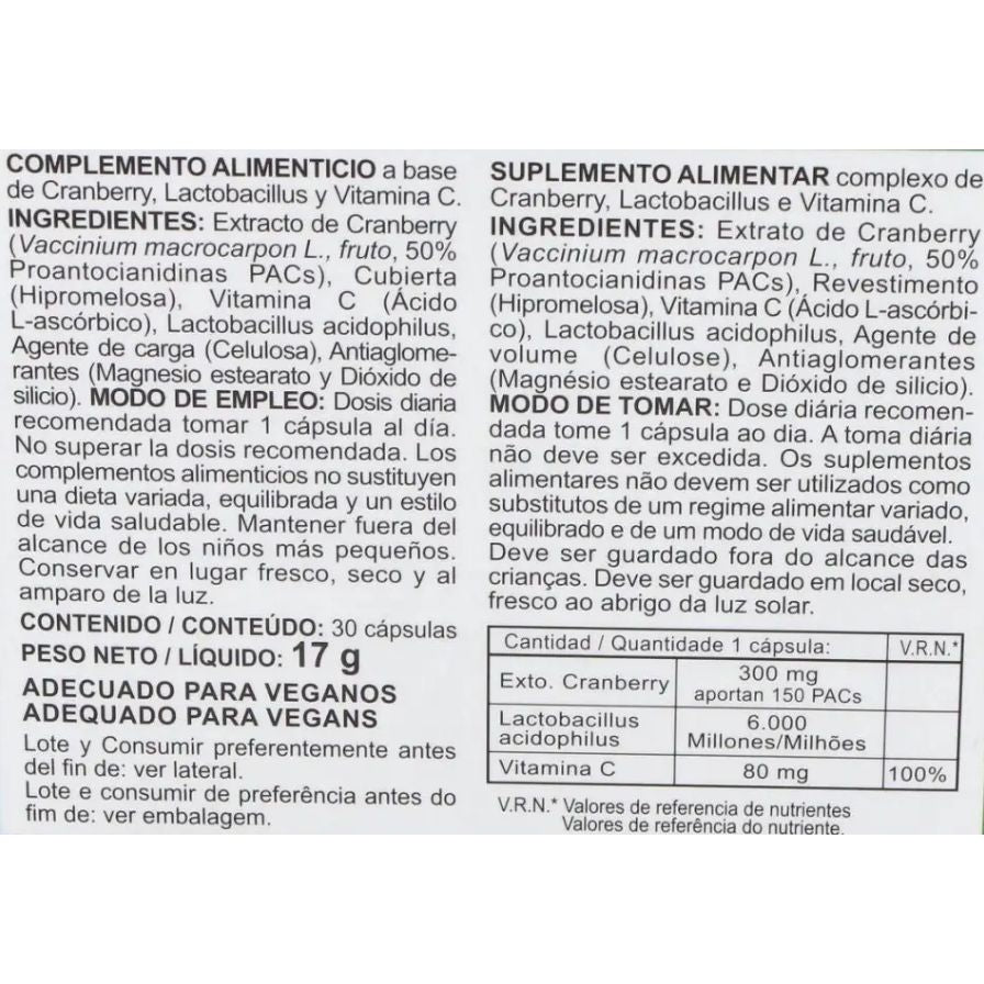 Cranberry Una al Dia 30 Capsulas | Integralia
