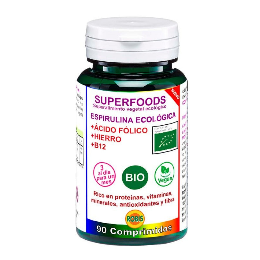 Spirulina com Ácido Fólico Bio 90 Comprimidos | Robis