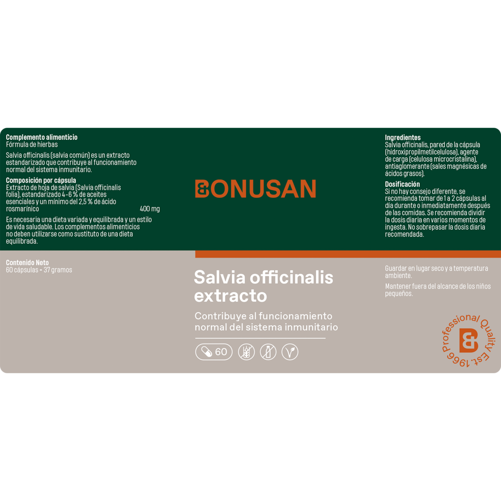 Extrato de Salvia Officinalis 60 Cápsulas | Bônus