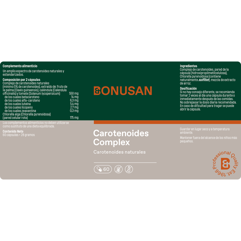 Carotenoides Complejo 60 Capsulas | Bonusan - Dietetica Ferrer