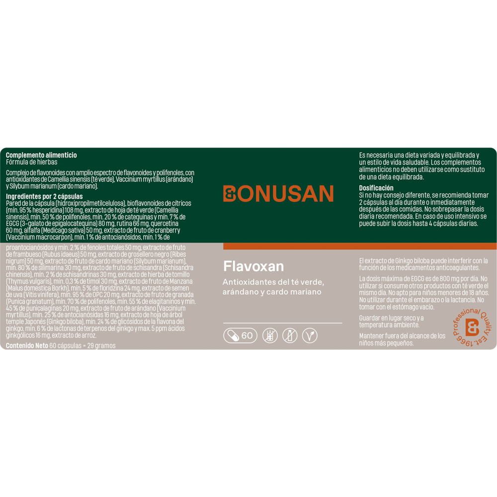 Flavoxan 60 Capsulas | Bonusan - Dietetica Ferrer