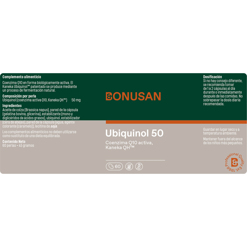 Ubiquinol 60 perlas | Bonusan - Dietetica Ferrer