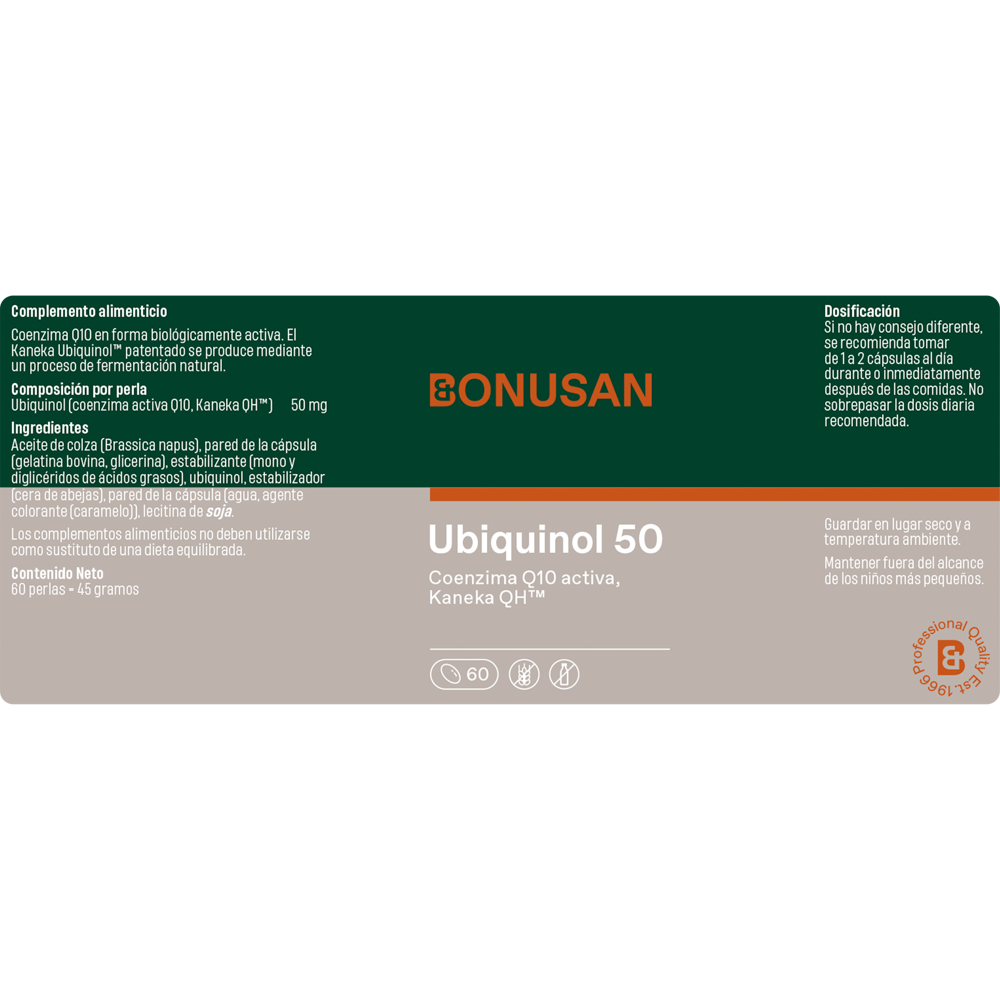 Ubiquinol 60 perlas | Bonusan - Dietetica Ferrer