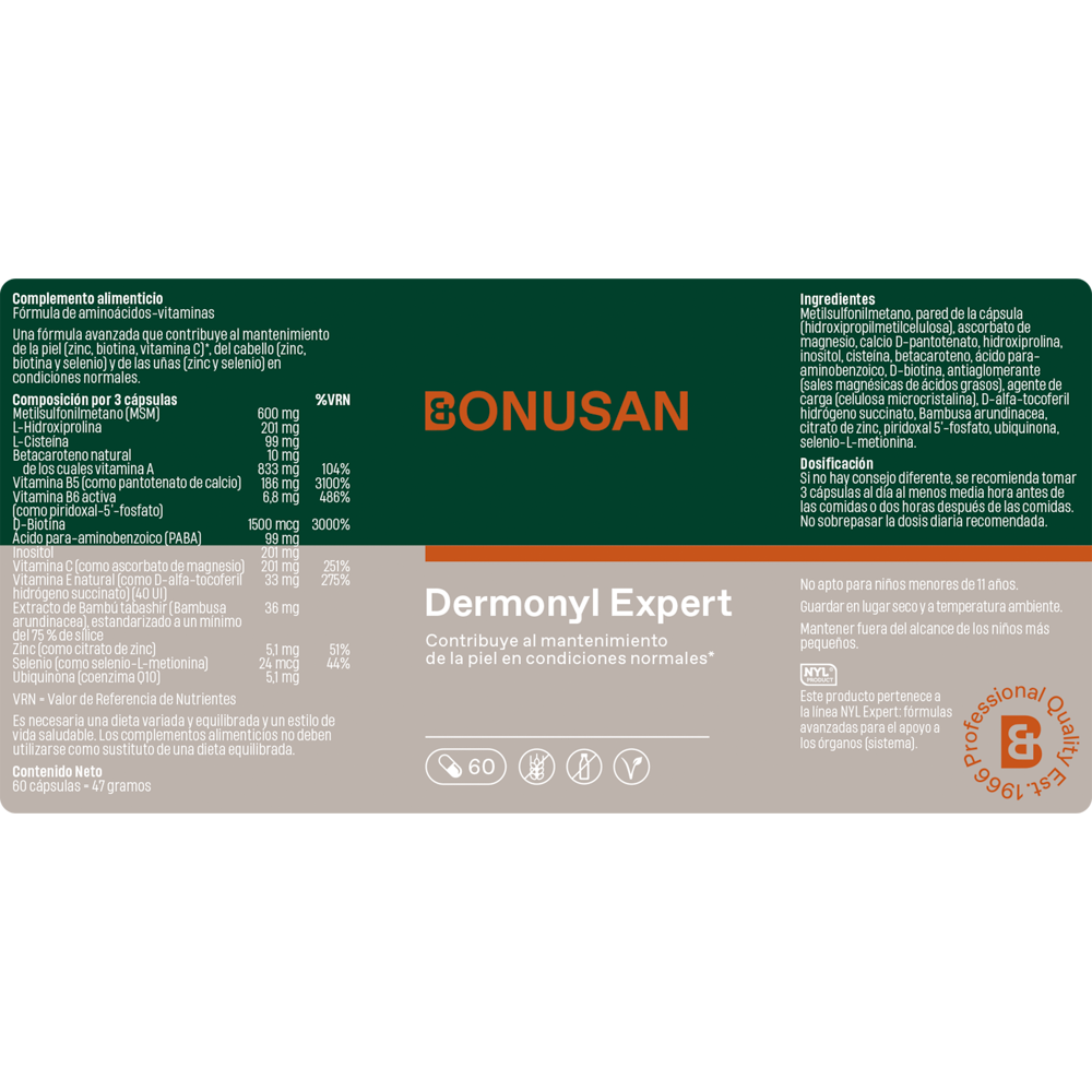 Dermonyl 60 Capsulas | Bonusan - Dietetica Ferrer