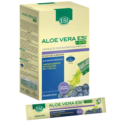 Aloe Vera Zumo Forte Mirtilo 24 Unidades | Esi - Dietetica Ferrer