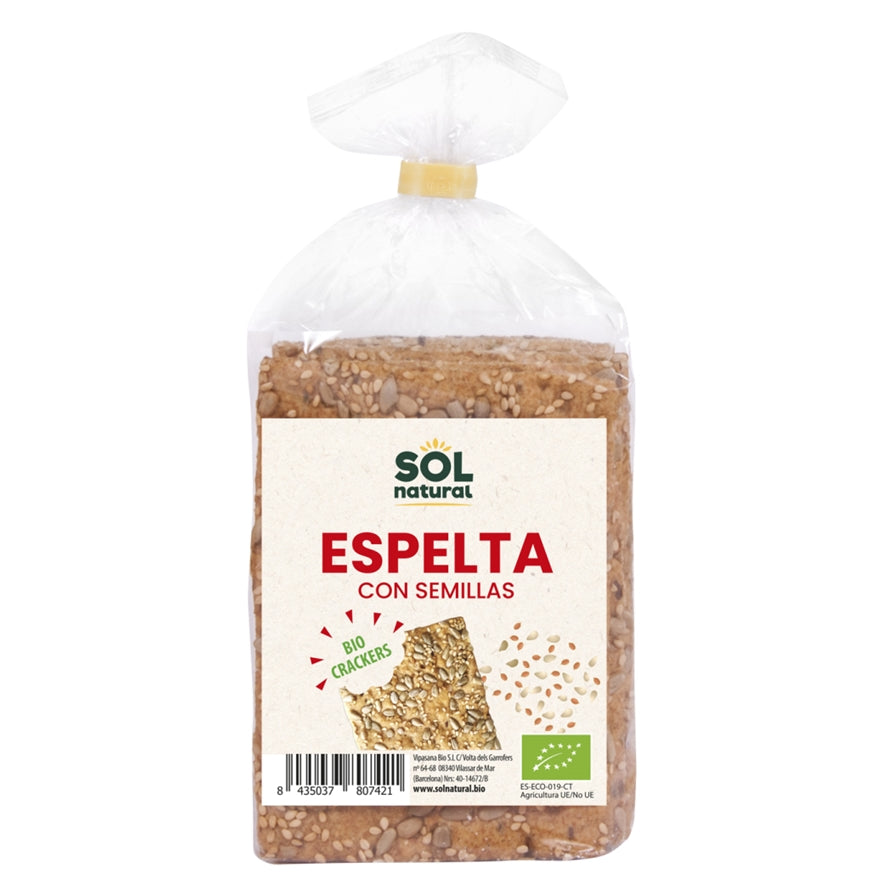 Crackers de Espelta y Semillas Bio 200 gr | Sol Natural - Dietetica Ferrer