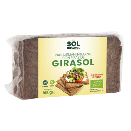 Pan Aleman de Centeno Integral Con Pipas de Girasol Bio 500 gr | Sol Natural - Dietetica Ferrer