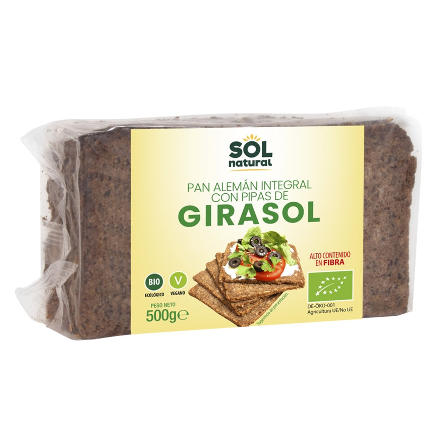 Pan Aleman de Centeno Integral Con Pipas de Girasol Bio 500 gr | Sol Natural - Dietetica Ferrer