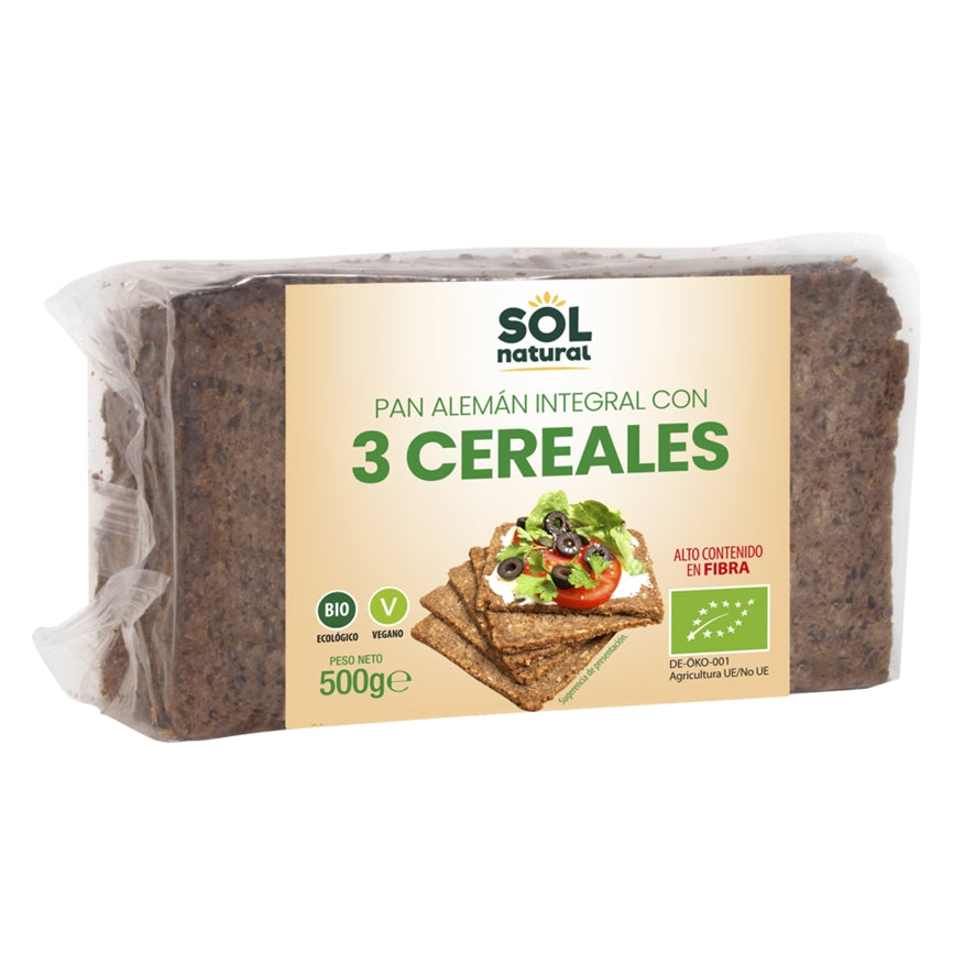 Pan Aleman de Tres Cereales Bio 500 gr | Sol Natural - Dietetica Ferrer
