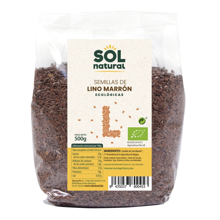 Semillas de Lino Marron 500 gr Bio | Sol Natural