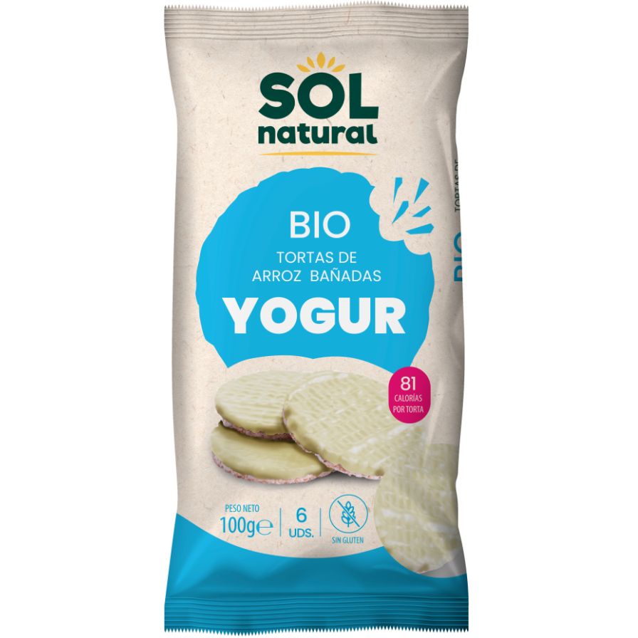 Tortas de Arroz Bañadas Con Yogur Natural Bio 6 Unidades | Sol Natural - Dietetica Ferrer