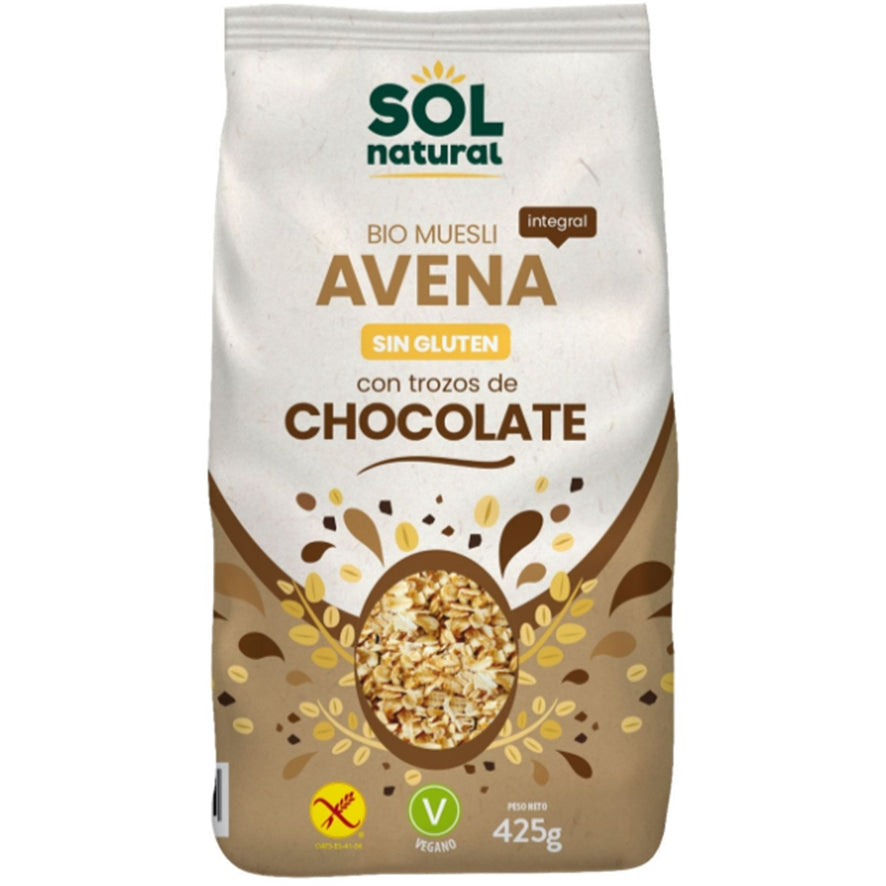 Muesli de Avena Con Trozos de Chocolate Bio 425 gr | Sol Natural