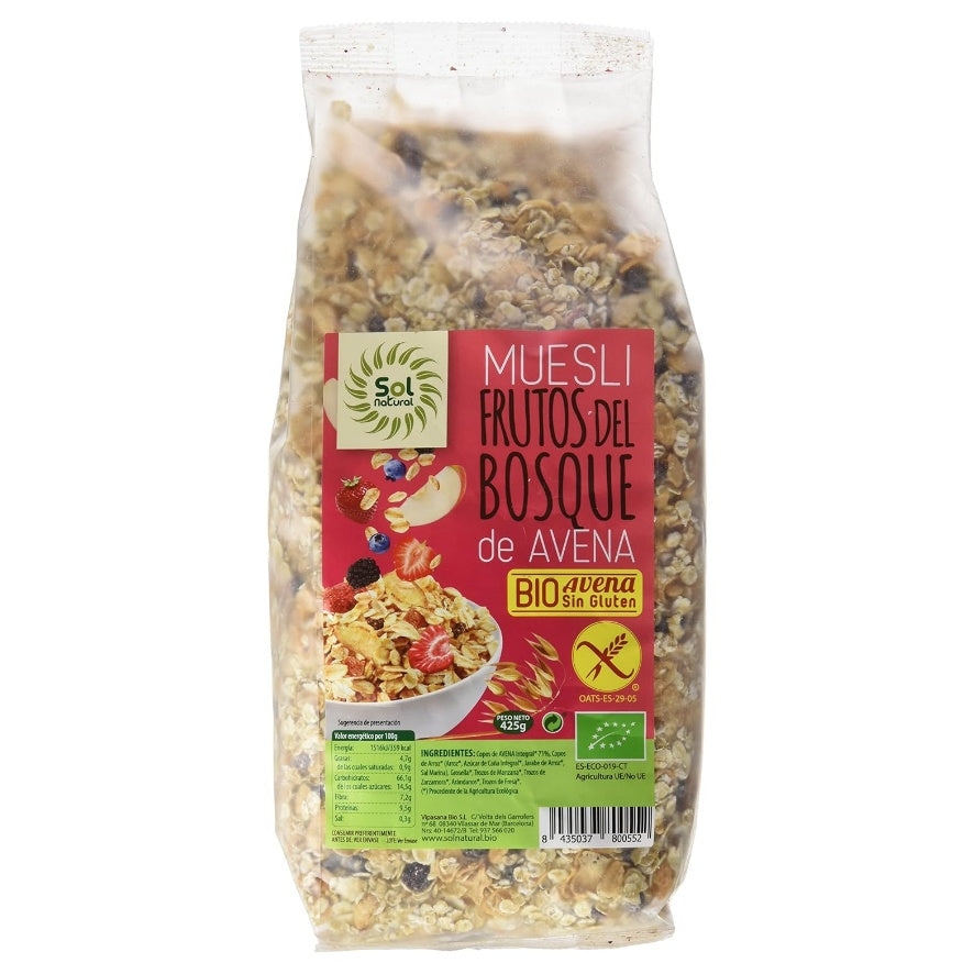 Muesli Avena Frutos Del Bosque Bio 425 gr | Sol Natural