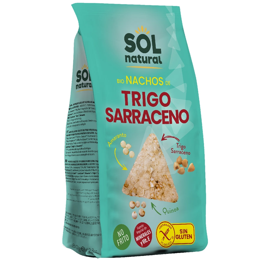 Nachos Trigo Sarraceno Amaranto y Quinoa 80 gr | Sol Natural - Dietetica Ferrer