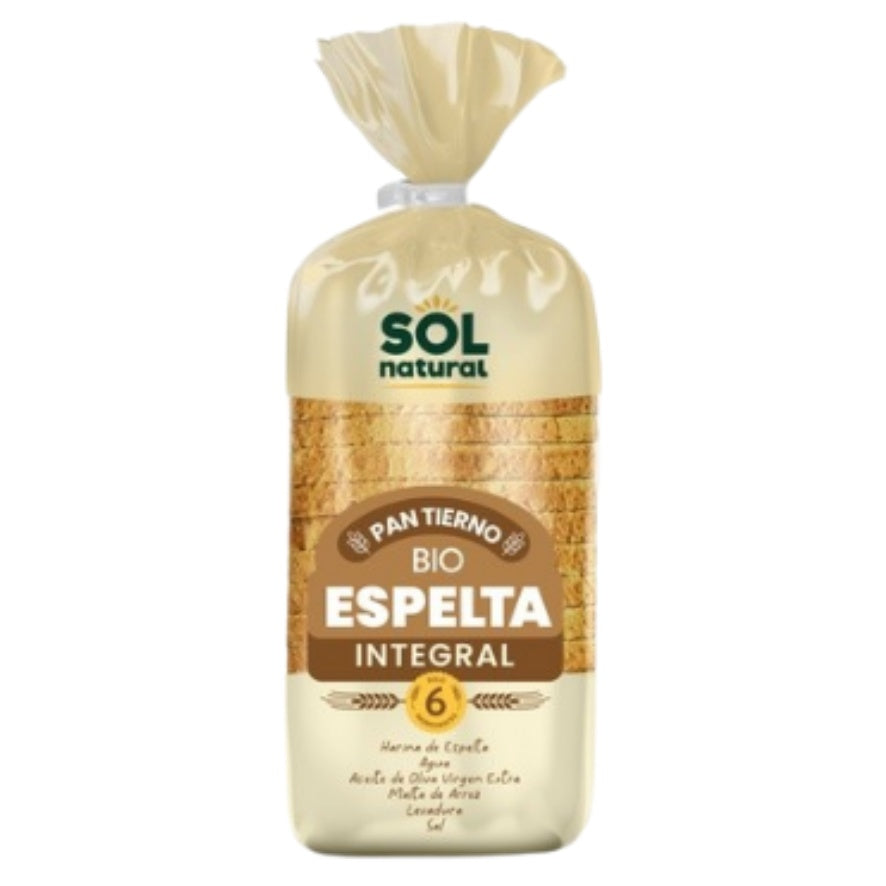 Pan Tierno Espelta Integral Molde Bio 400 gr | Sol Natural - Dietetica Ferrer
