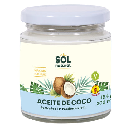 Aceite de Coco Virgen Extra Bio | Sol Natural - Dietetica Ferrer