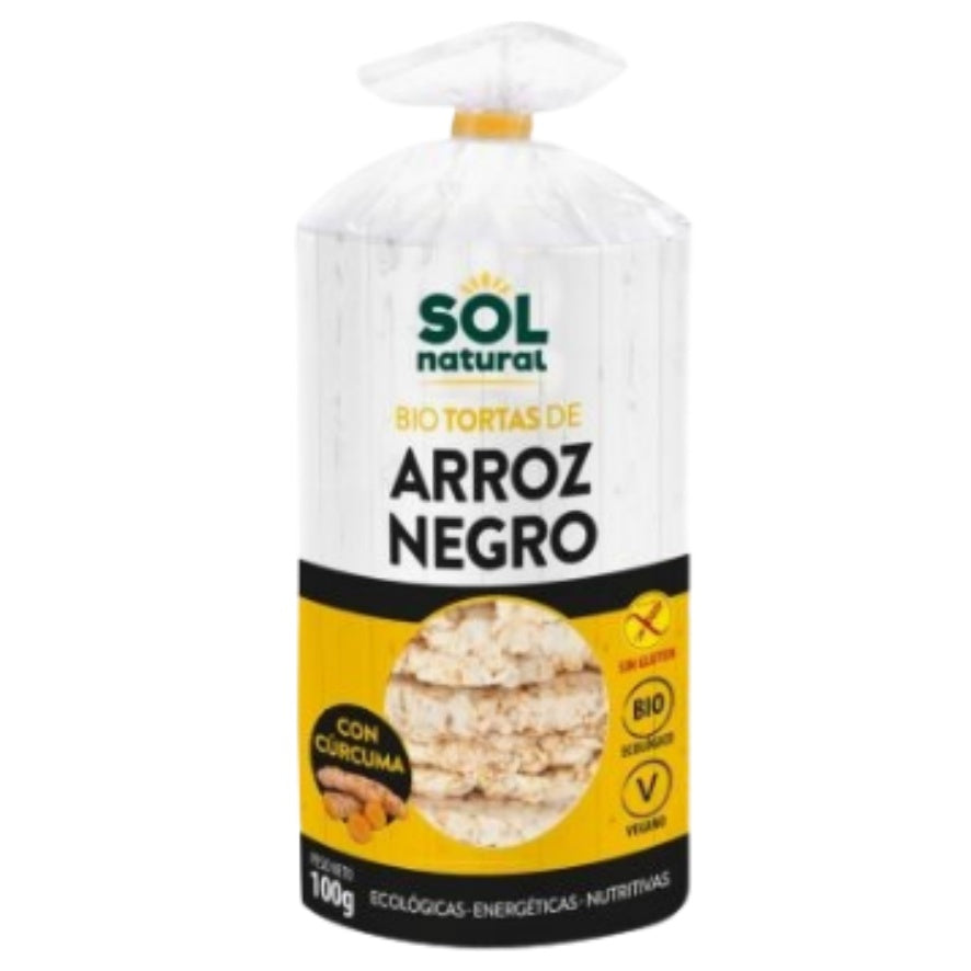 Tortas de Arroz Negro y Curcuma Bio 100 gr | Sol Natural - Dietetica Ferrer