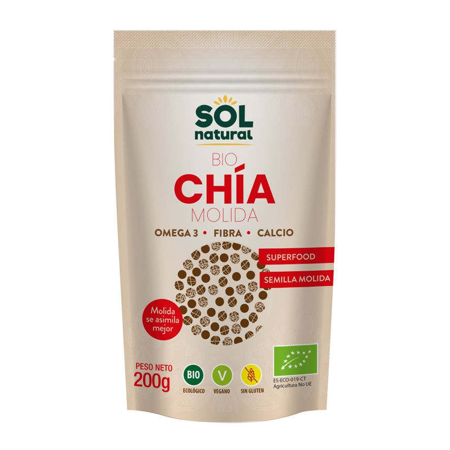 Sementes de Chia Moída Orgânica 200 gr | sol natural