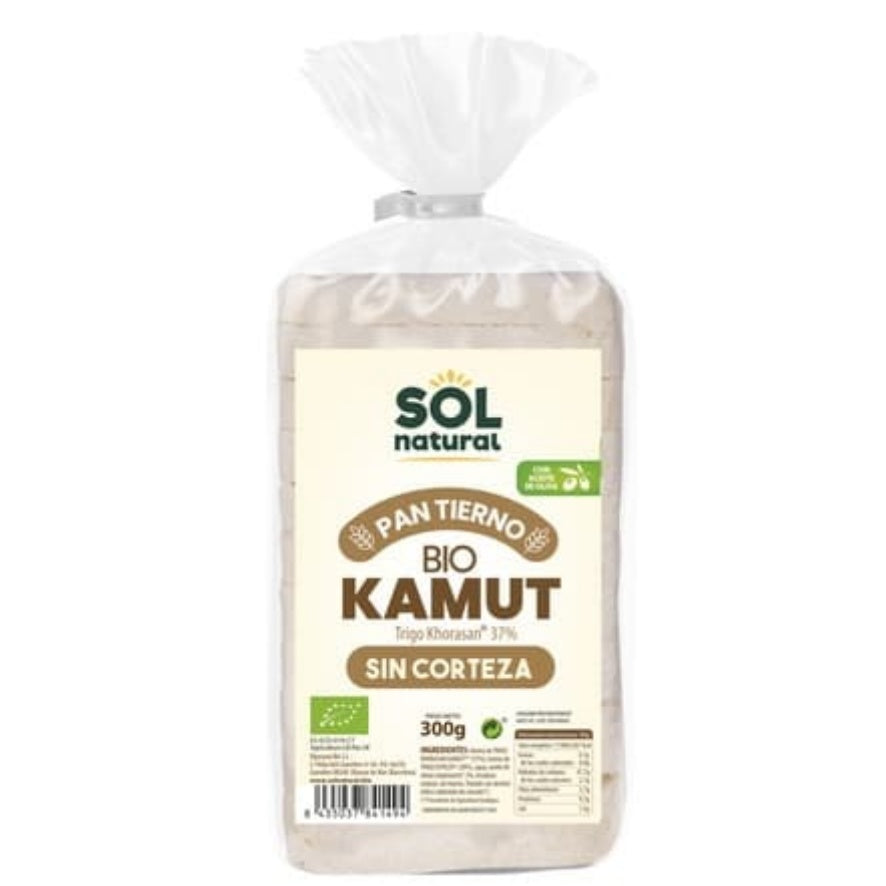 Pan Tierno de Kamut sin Corteza Bio 300 gr | Sol Natural - Dietetica Ferrer