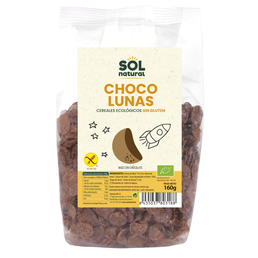 Choco Lunas sin Gluten Bio 160 gr | Sol Natural - Dietetica Ferrer