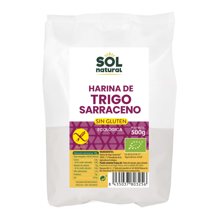 Harina de Trigo Sarraceno sin Gluten Bio 500 gr | Sol Natural - Dietetica Ferrer